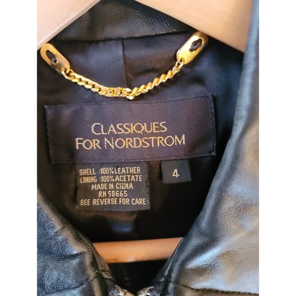 CLASSIQUES for NORDSTROM Rare Vintage Women's Leather Zip Up Long Line Vest sz 4 - Picture 7 of 9
